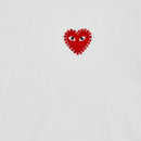 Camiseta Comme Des Garcons Play Rhinestone Emblem Red Heart White